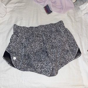 white and black hotty hot shorts